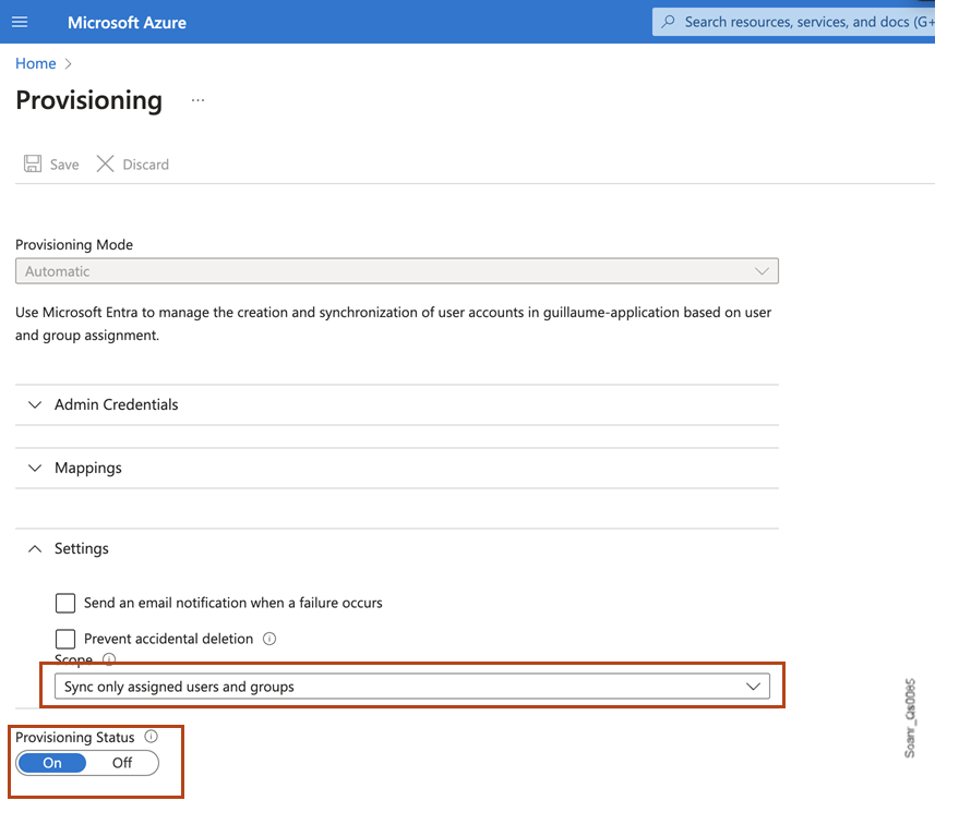 In MS Entra ID, select Sync only assigned users and groups