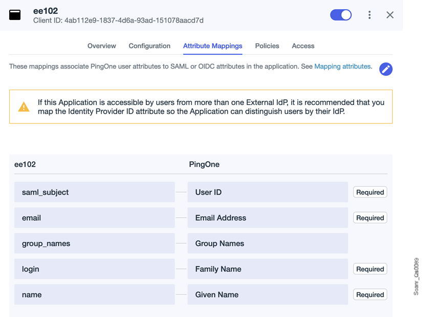 Configure the attribute mappings in PingOne