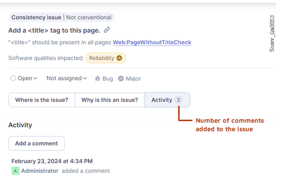Activity tab