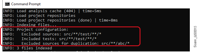 Verifying the analysis scope properties read by the scanner